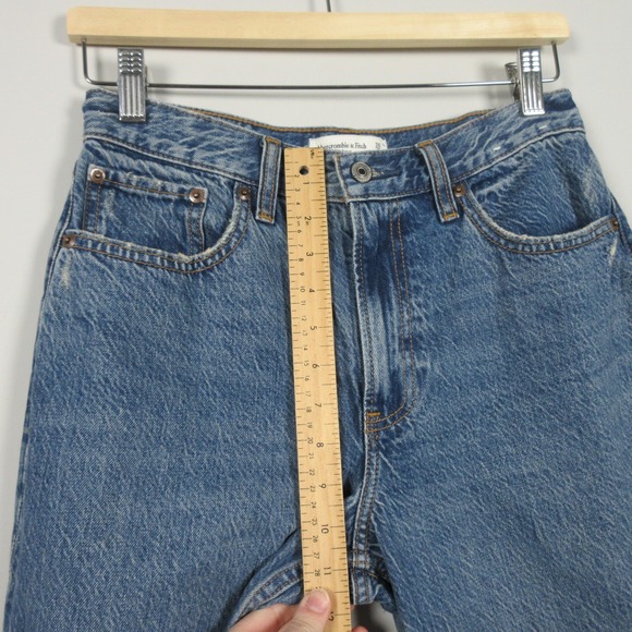 Abercrombie & Fitch The Loose High Rise Women's Blue Denim Jeans Size 26 2 - Picture 10 of 11